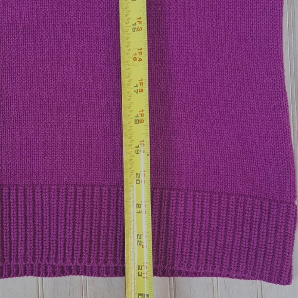Fate Handknit Puff Crochet Sleeve Knit Sweater Cotton Blend Boho Soft Purple - Picture 8 of 10